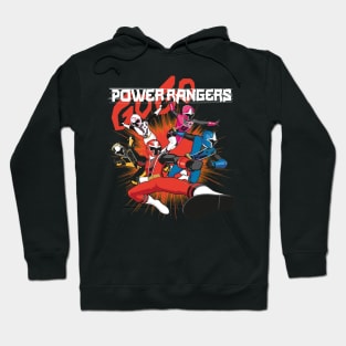 Red Power Ranger Roars Into Action Hoodie